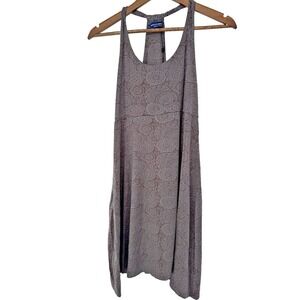 Mexicali Blues Floral Shift Dress NWOT brown blue L Festival Rayon mini beachy